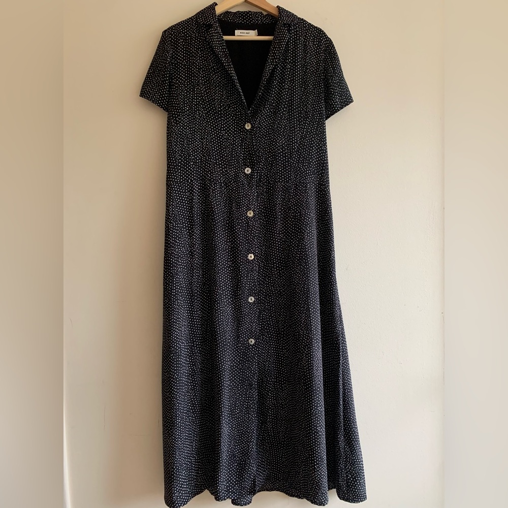 Mod Ref button front midi dress